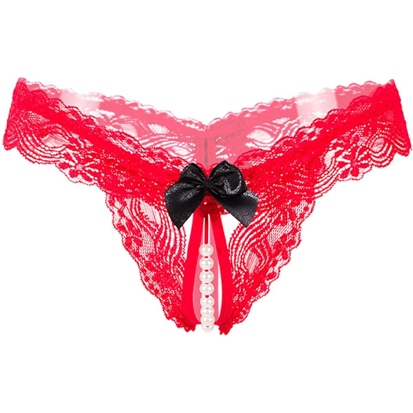 2025 Senaste Modell Paket Blommig Spets Trosor Underkläder för Kvinnor Rosett G-string Sexig Pärla Bekväm