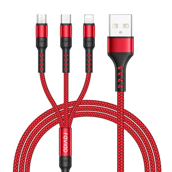 2025 Seneste Model Multi USB-kabel 3 i 1 Universelt Opladningskabel Nylon Multipel Opladningskabel Micro USB Type C til Android Galaxy S10 S9