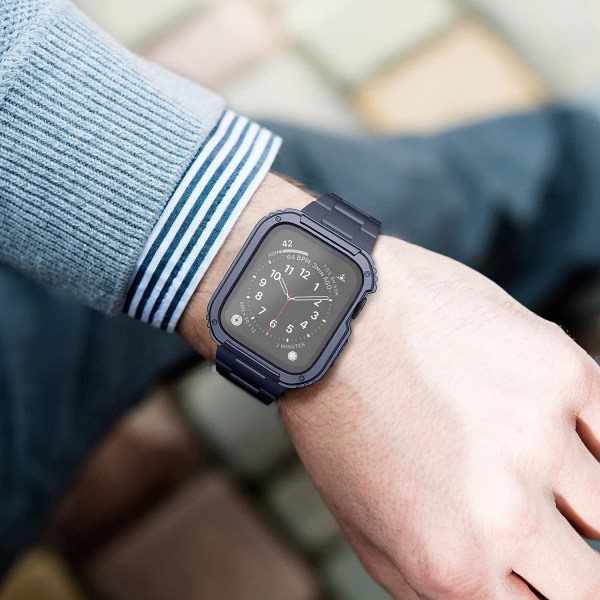 2-pack robust case som är kompatibelt för Apple Watch Black/Blue 42 mm