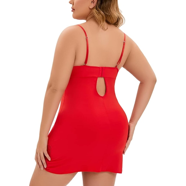 2025 Senaste Modell Plus Size V-ringad Spets Chemise Underkläder För Kvinnor Sexig Trim Babydoll Mesh Halter Nattlinne Sovkläder