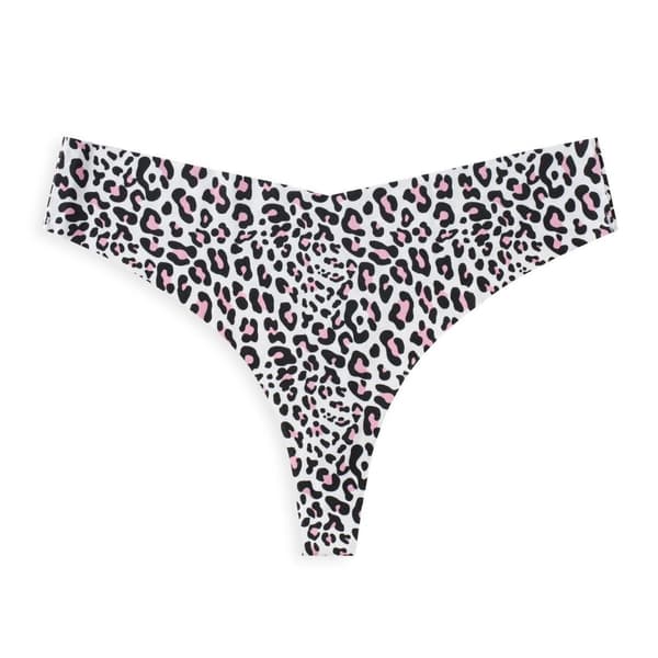 Trykte trekantstrusser Bikini-bindebånd Badetøjsstrandtrusser White leopard print S