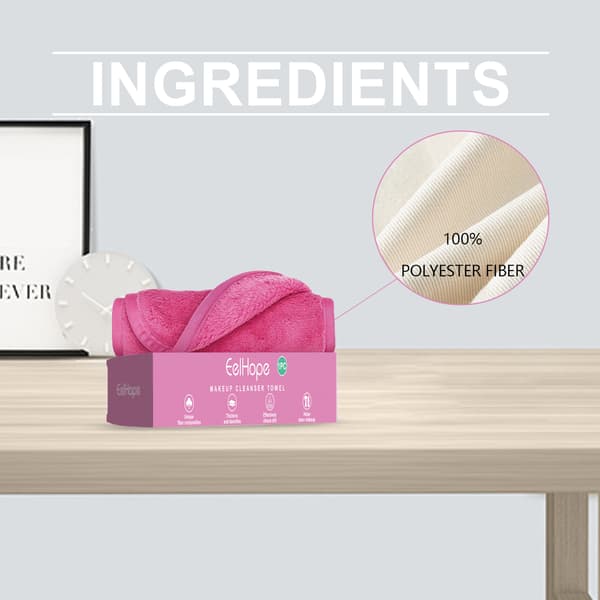 Fiber makeupfjernerhåndklæder til skånsom rensning af ansigts- og øjenmakeup.