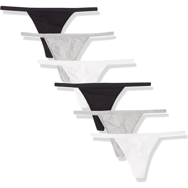 Damunderkläder i bomull, string, 6-pack Neutral S