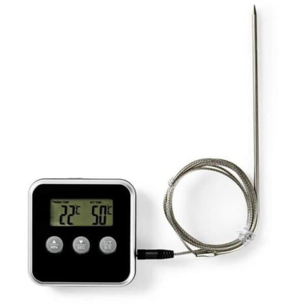 Kødtermometer med 0-250 °C digitalt display og timer