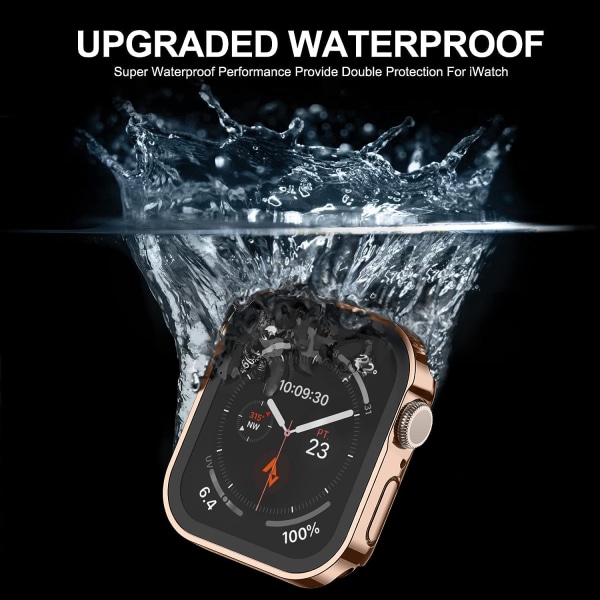 2-pack Hårdfodral Kompatibelt med Apple Watch 45mm Rosegold/Clear 45mm