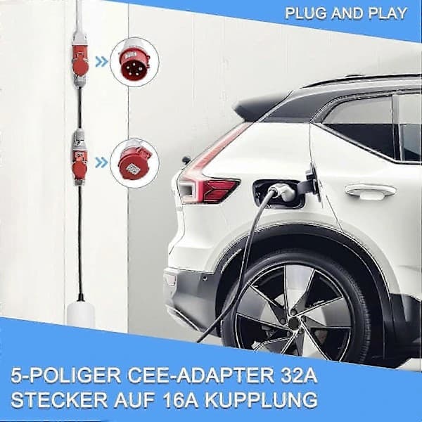 3-faset 400V adapterstik til 32A til 16A slangeforbindelse