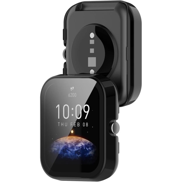 2 - pack skärmskydd kompatibel med Amazfit Bip 3/Bip 3 Pro watch - hård PC Anti-Scratch Bumper Protector Case