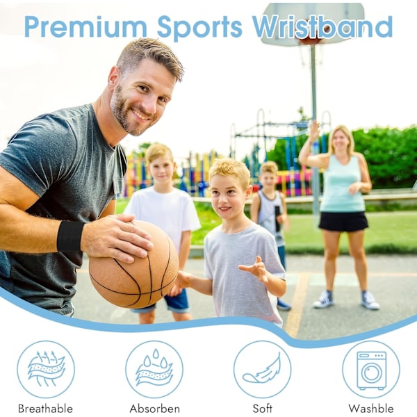 2025 Senaste Modell 8 st Sportarmband Svettband för Män & Kvinnor， Absorberande Svettarmband Tennisarmband, Elastiskt Armband