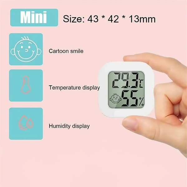 5x Digitalt indendørs termometer og hygrometer med LCD-display