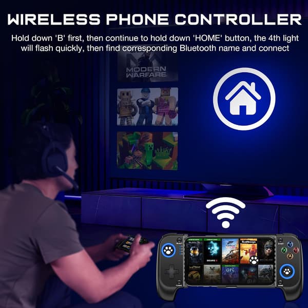2025 Seneste Model Trådløs Telefoncontroller til iPhone/Android med Hall Joystick, Mobil Gaming Controller til iOS Support Xbox Game Pass