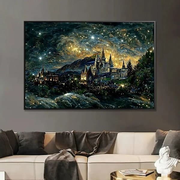 Diamantmålningssats, 30x40cm Hogwarts Night