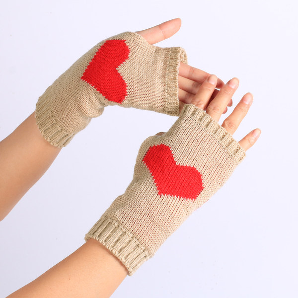 Varma handskar stora kärlekshandskar stickade med saknade fingrar
