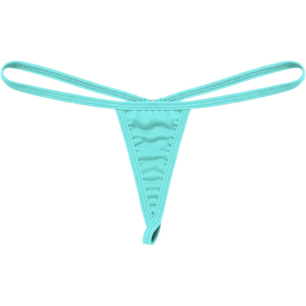 2025 Senaste Modell Kvinnor Micro G-String Trosor Stretch T-rygg Sexiga Tangas Låg Midja Hipster Underkläder Cyan One Size