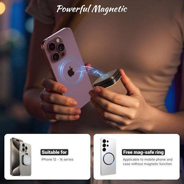 2025 Senaste Modell Magnetisk Selfie-lampa för Telefon: 5 LED-lägen med Spegel Kompatibel för iPhone & Android - Uppladdningsbar Portabel Fyllning