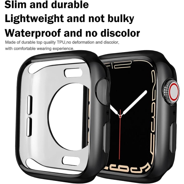 För Apple Watch Skal 41mm Serie 7/8 Mjukt plating black 41mm