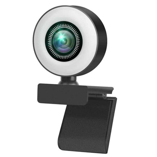 Fuld HD 4K webcam, computer webcam, video webcam med indbygget ringlys.