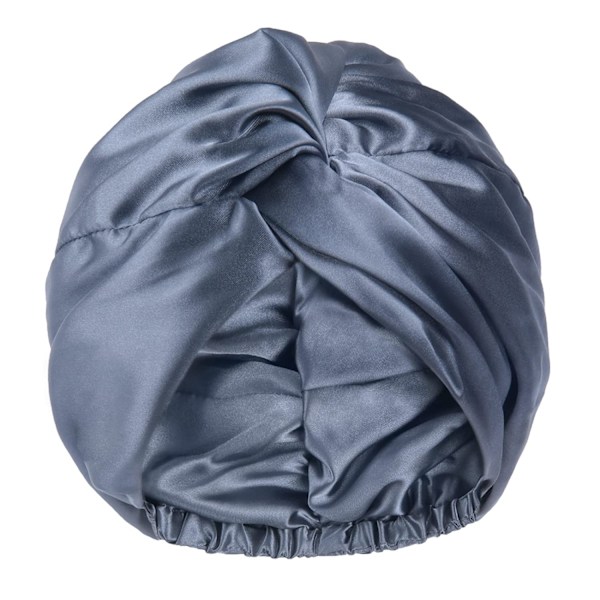 Satin Bonnet Siden Bonnet Sovhuva För Kvinnor Hårräddning M Ash Blue