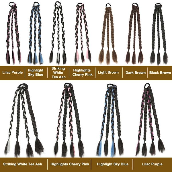 2025 Senaste Modell Box Braids Peruker Hästsvans Lekfull och Söt Simulation Syntetisk Box Braid Hästsvansförlängningar Box Braids Wrap Ar
