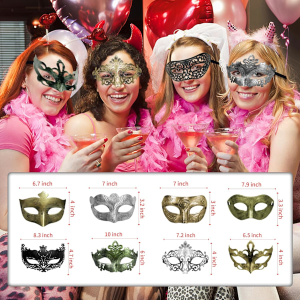 2025 Senaste Modell 80 Stycken Maskeradmasker Vintage Antika Masker Venetianska Festmasker