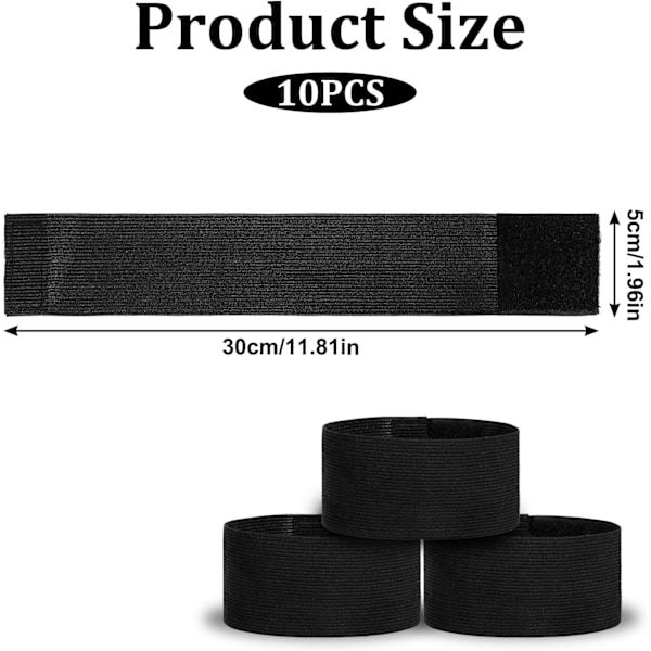 2025 Senaste Modell 10 ST Begravningssorgeband, 5 X 30cm/2 X 11.8tum Sorgeband för Märken Elastiska Justerbara Begravningsband,