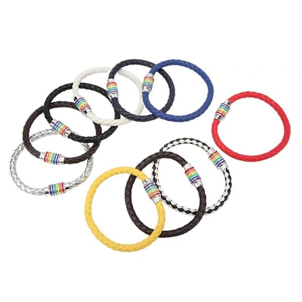 Regnbue Pride Læderarmbåndssæt til Par