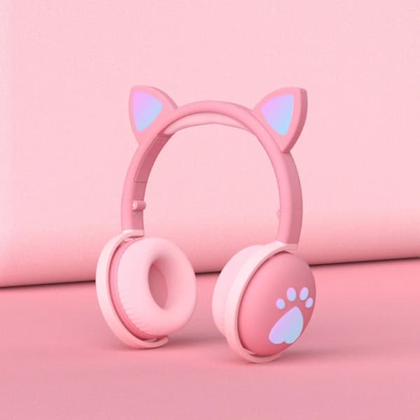 Söta katt tass bluetooth headset Rosa
