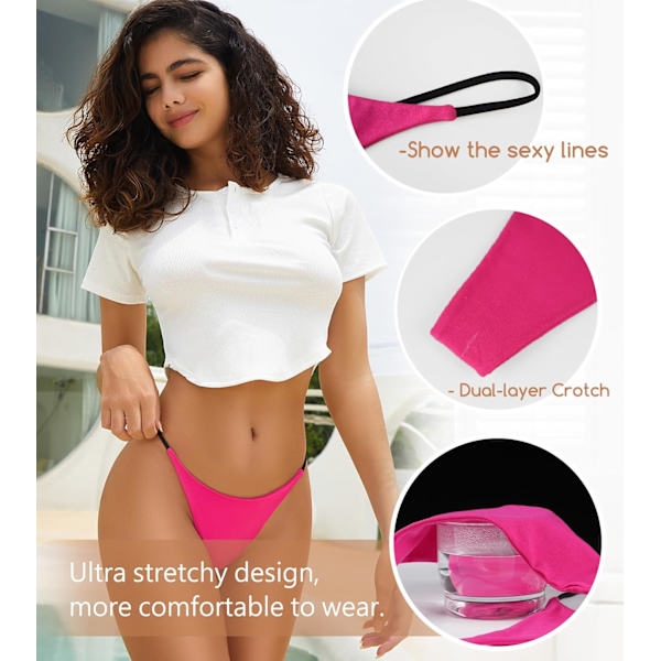 2025 Senaste Modell Sexiga Underkläder för Kvinnor Tanga Låg Midja G-String Trosor 5-Pack Låg Midja T-Back String Underbyxor Present till Kvinnor