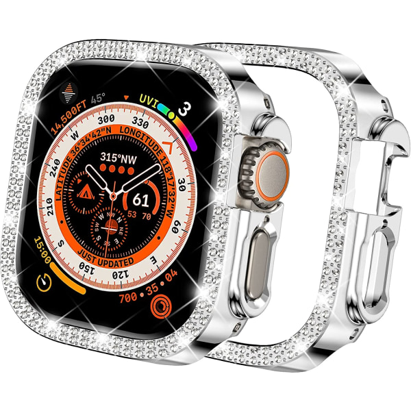 Kompatibel för Apple Watch 49 mm case Bumper Cover Ultra Series 8 7 6 Silver-Ultra 49mm