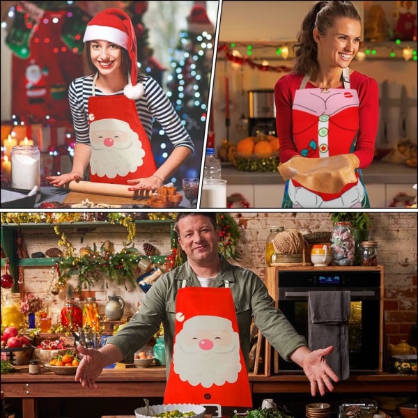 2-pack julförkläde, justerbart förkläde Xmas Claus Elf-dekorationer,  semester 8a00 | Fyndiq