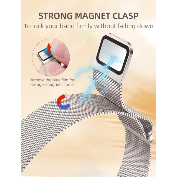 Kompatibel med Apple Watch Band 38mm Kvinnor Män, Metall Magnetisk Slank