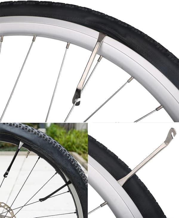 Slitstarka däckjärn för cykel - 3 st kolstål