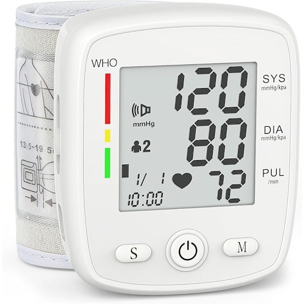 2025 Senaste Modell Blodtrycksmätare Digital Handleds-BP-maskin Automatisk BP-manschett med 2 Användare 180 Minnen Röst Stor LCD-skärm Ad