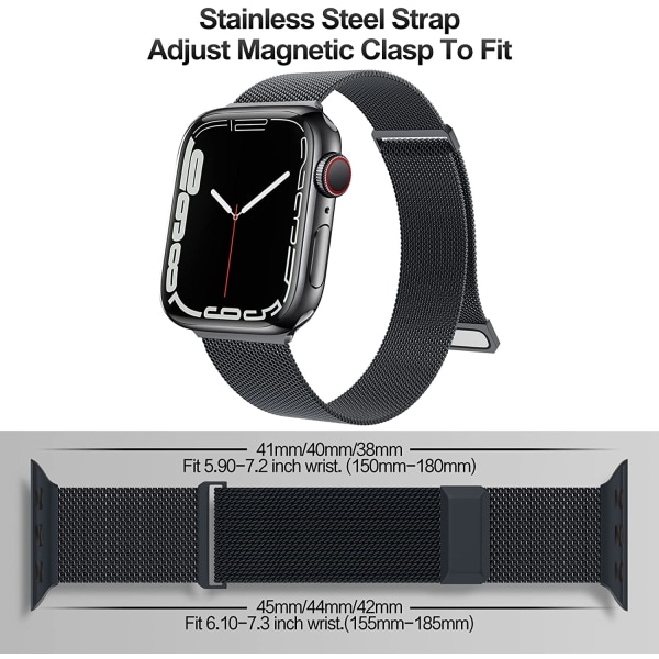 Kompatibel med Apple Watch-armband 42mm 44mm 45mm 49mm 38mm Space Grey 41mm/40mm/38mm