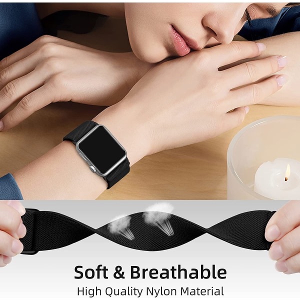 3-pack stretchiga Solo Loop kompatibla med Apple Watch-armband 3pcs 10 38mm/40mm/41mm