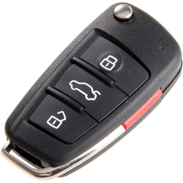 Nyckellös Fjärrkontroll Nyckelbricka A3 A4 A6 A8 TT Q7 S6, 4-Knapps Fjärrkontroll Ersättning för MYT8Z0837231, 4D0837231E, 4D08372