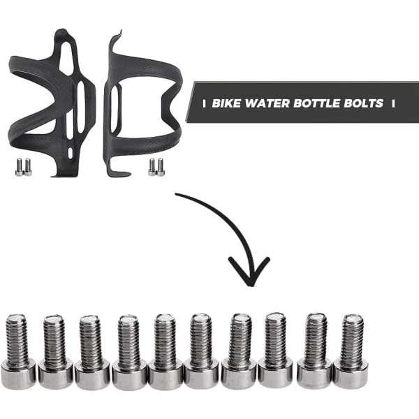 Cykelvattenflaskeburfästen (10 st) - Rostfria skruvar för flaskhållare