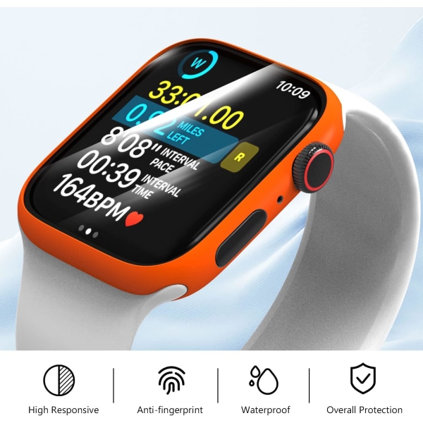 för Apple Watch 40 mm Bumper Case med skärm Orange 40mm