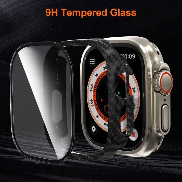 för Apple Watch Ultra Bumper Case med skärm Carbon Fiber 49mm