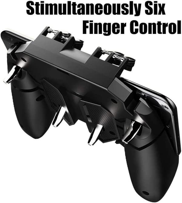 2025 Seneste Model til Mobilspilcontroller, [Opgradering] Telefoncontroller Gamepad med 6 Fingre Trigger Sensitiv Skyd og Sigt Trigger Co