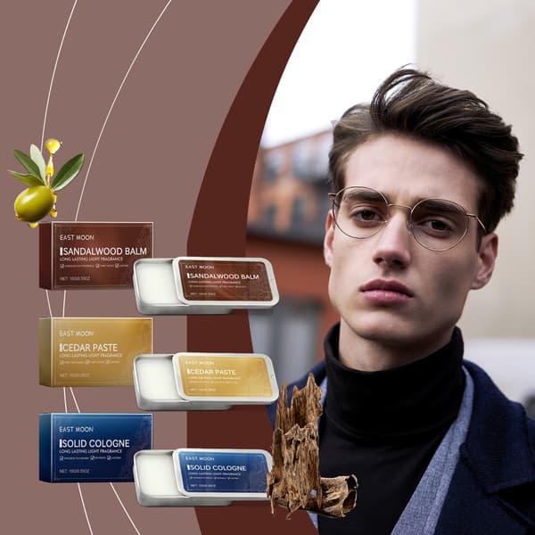 Solid parfume til mænd (cologne) Bærbar solid parfume, langvarig duft, forfriskende og ikke-klæbrig.