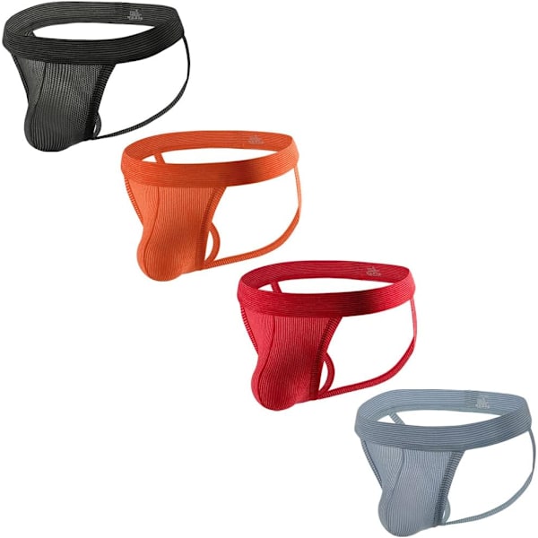 2025 Senaste Modell Herr Jock Strap Bekväma Herr Sport Jockstrap Underkläder för Gym Sport Atletisk Stöd 4-pack Mix 2 X-Large