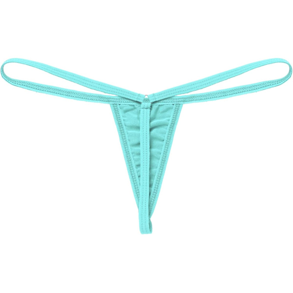 2025 Senaste Modell Kvinnor Micro G-String Trosor Stretch T-rygg Sexiga Tangas Låg Midja Hipster Underkläder Cyan One Size