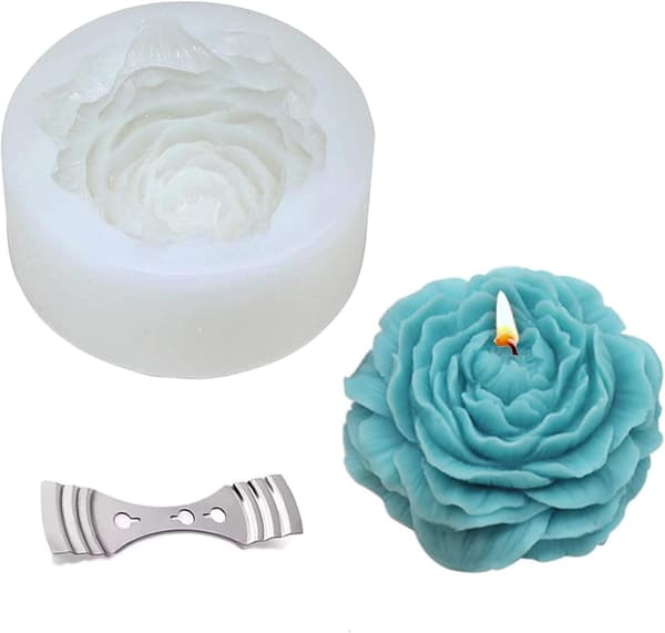 3D Stora Pionblomma Ljus Vaxformar