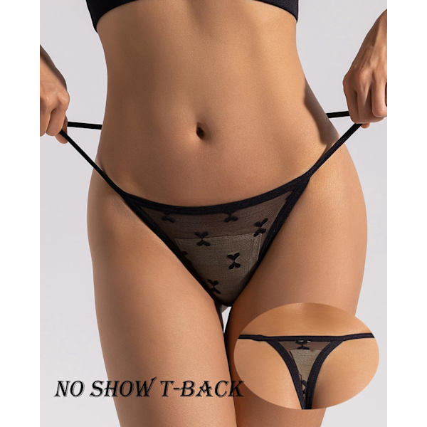 2025 Senaste Modell G-String Trosor för Kvinnor T-rygg Spets Utskurna Trosor Sexiga Låg Midja Underkläder Trosor 5-pack 5-pack Flerfärgade