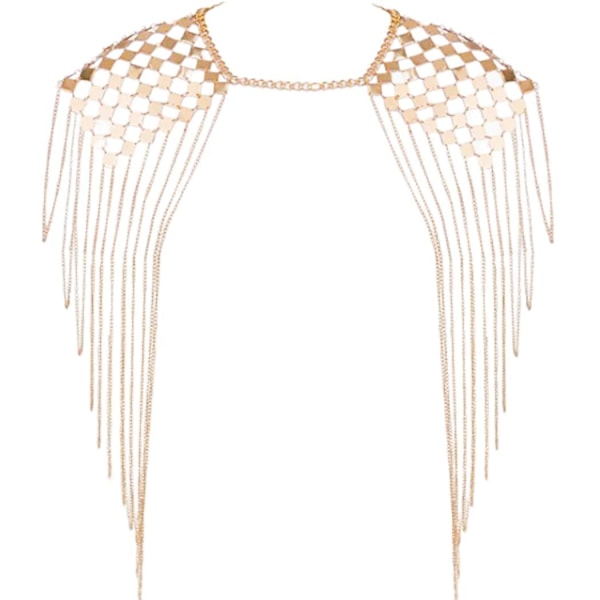 Boho Guld Kroppskedja Sexig Sekvens Axelkedja Halsband Gold-4