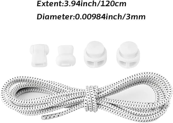 Elastiske reflekterende snørebånd uden binding - 120 cm hvid
