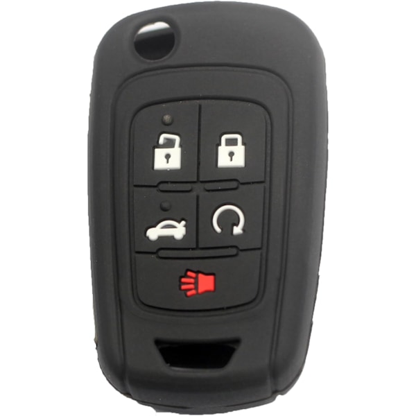 2 st 5 Knappar Silikon Gummi Vikbar Nyckel Fob Skyddsfodral Hållare Kompatibel med Buick Allure Encore Lacrosse Regal Verano