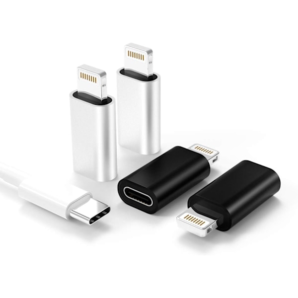 Högkvalitativt, helt nytt 4-pack USB C Hona till Lightning Hane Adapter för iPhone 12 11 mini XR/XS/SE/7/8/X/Plus/Pro Max Ipad Air Mi