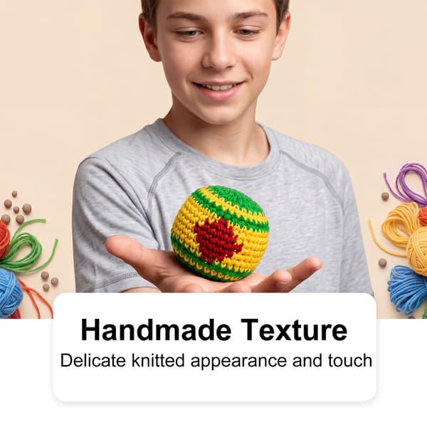 Håndstrikkede bolde (6 designs tilgængelige tilfældigt)