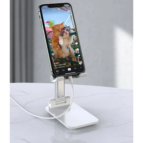 Mobilholder - Justerbar højde Sort / Hvid Sort